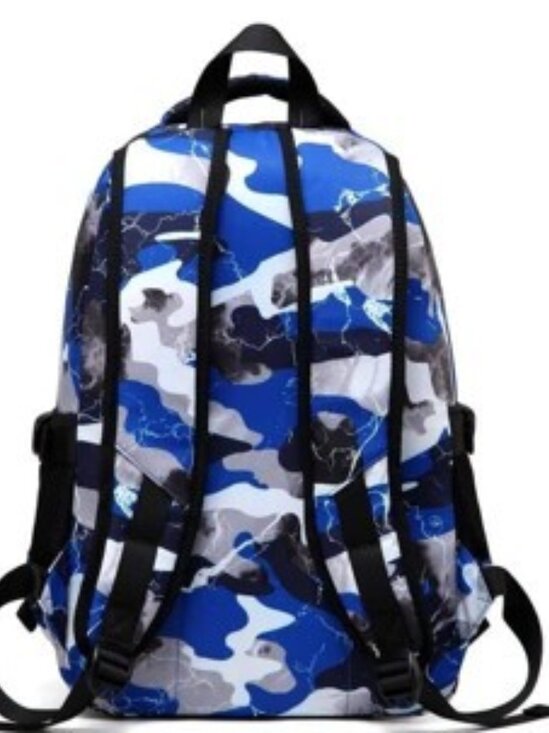 Blue Camouflage Backpack Large Compartment Elementary/Middle School NWOT - Picture 3 of 8